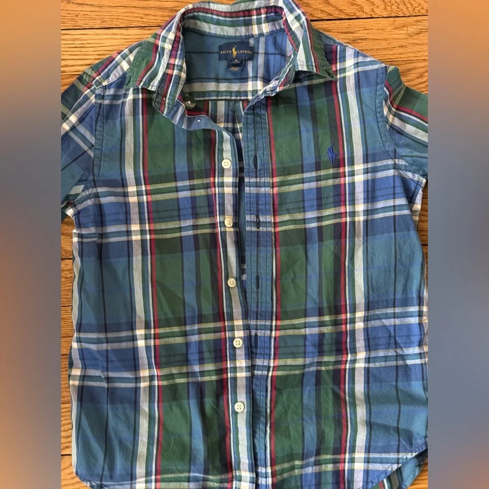 Ralph Lauren Plaid Button-Up Shirt - Size Medium (10-12)
